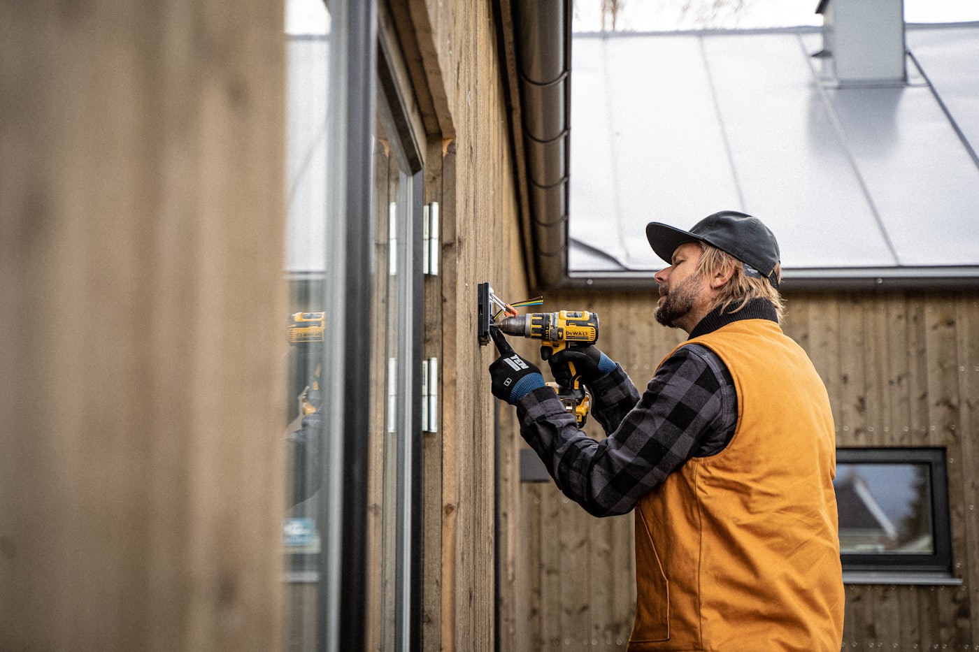Technician mid-repair on a job