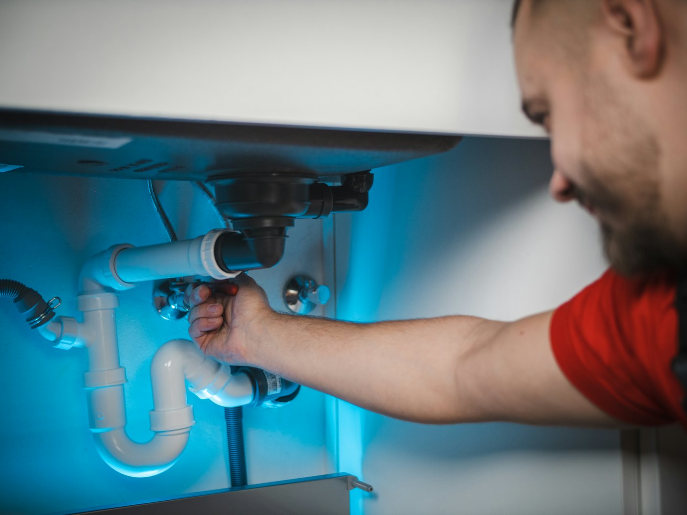 Technician at work in a home